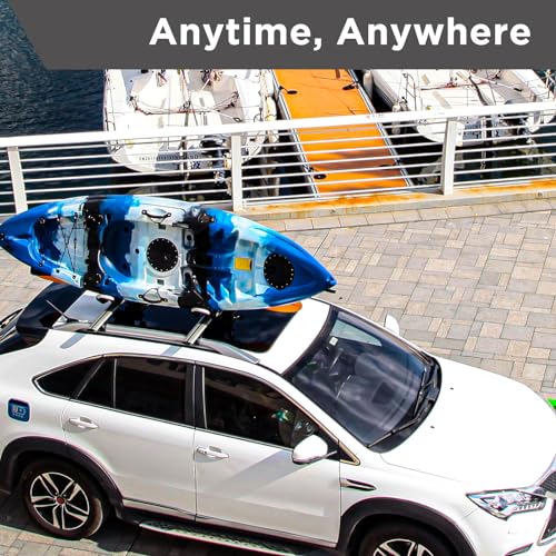 image for IKURAM R Kayak Roof Racks for 2 Kayaks, J-Bar Kayak Carrier Holder for