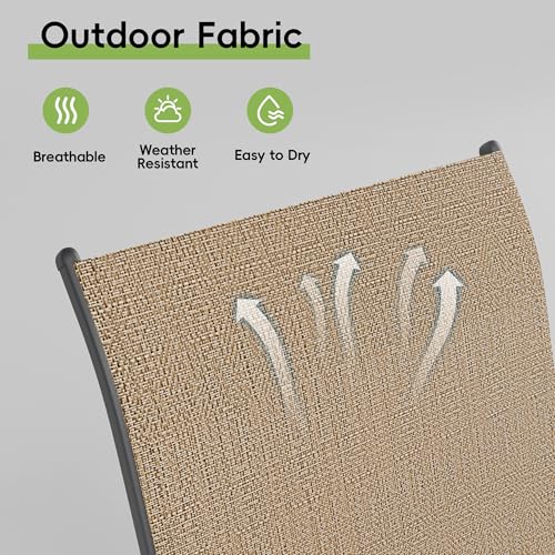 Image of Patio Chairs Set of 6, Outdoor Dining Chairs Stackable for All Weather, Breathable Metal Modern Outside Furniture Chair for Pool Side, Garden, Backyard Deck, Brown