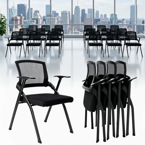 Image of 24 Pack Folding Conference Chairs, Nesting Breathable Mesh Office Chair