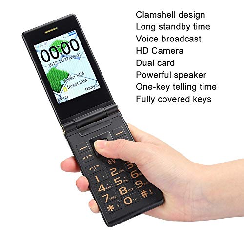 image for Ccylez Mobile Phone for Seniors,2.8in HD Dual Screen Display 2G Quad-B