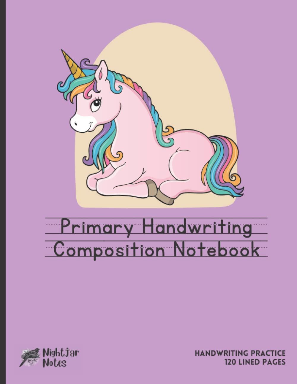 Handwriting Composition Notebook for Kids: 120 Page Dotted Lined Notebook (Primary Handwriting Practice: Grades K-2) Unicorn design