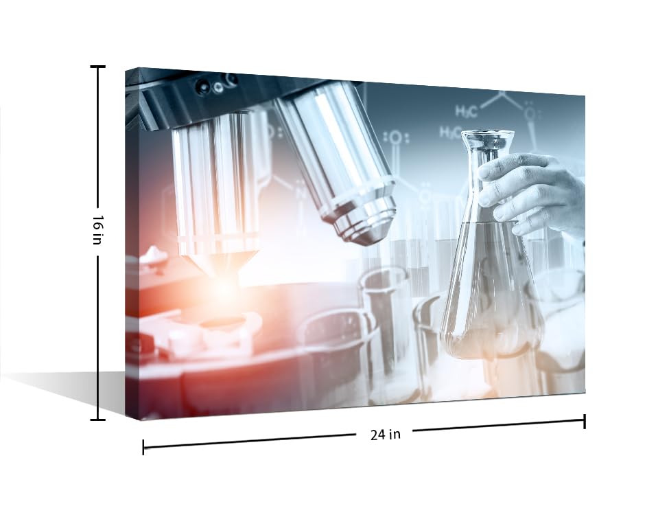 Image of 1 Panels Medical Research Laboratory Microbiology Framed Wall Art Clinical Laboratory Posters & Prints Art Prints for Wall Decor Giclee Print Stretched and Framed Ready to Hang (16 inch Wx24 H)