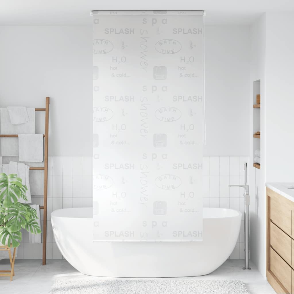 Mangloder Cortina de ducha enrollable 80 x 240 cm, PEVA impermeable y de secado rápido, con piezas de aluminio, cordón de tracción a la izquierda o derecha, protección contra salpicaduras para baño y