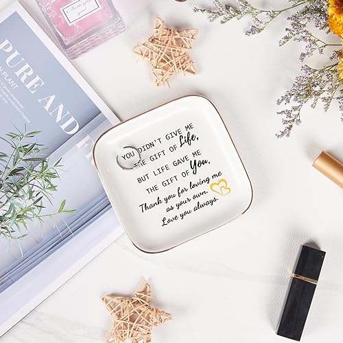 Piudee Step Mom Gifts for Bonus Mom Jewelry Dish Ring Dish Tray for Mother in Law Birthday Christmas Valentines for Stepmom Bonus Mom - Thank You for Loving Me As Your Own by Piudee - Used condition - Image 2