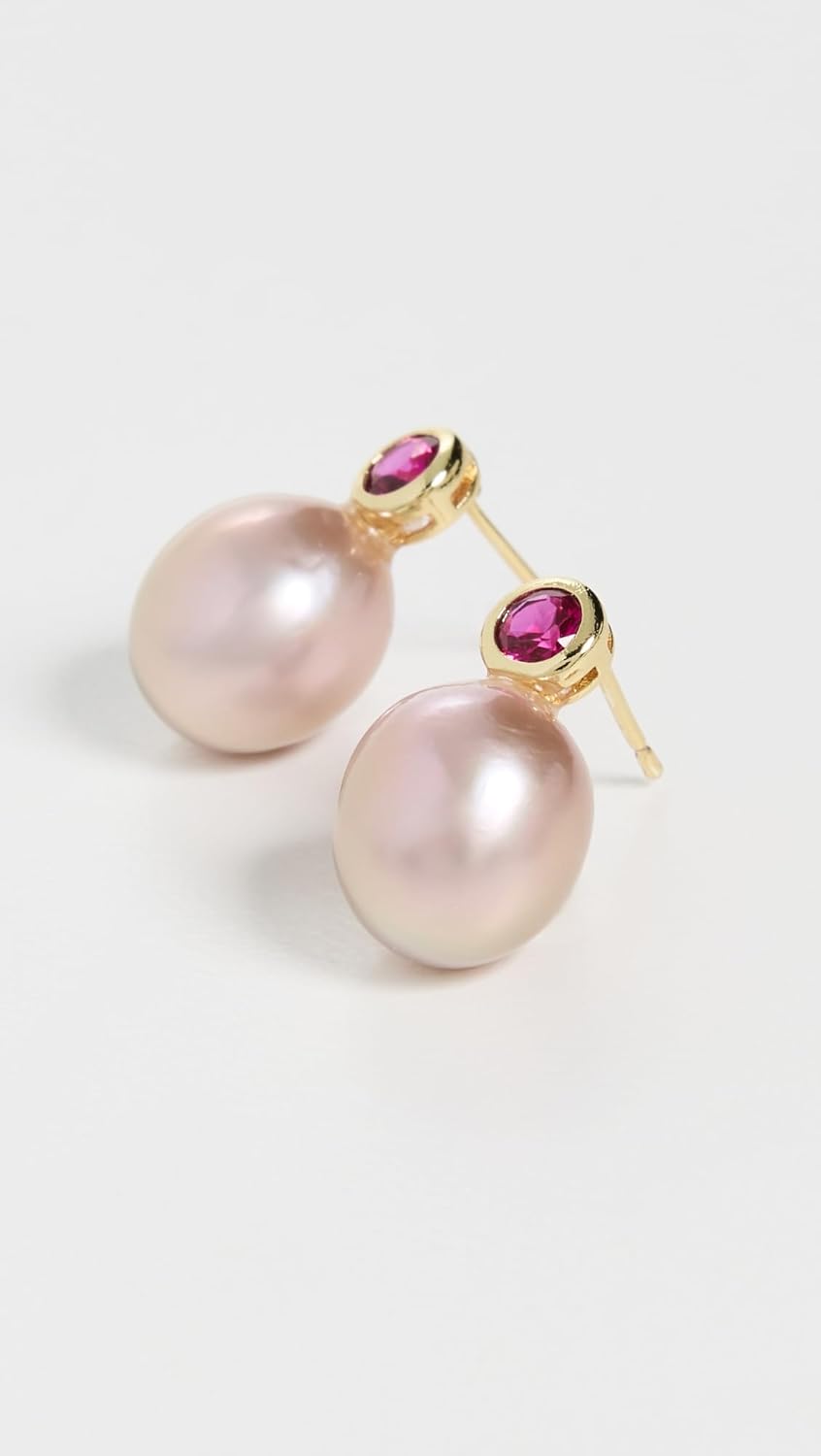 SHASHI Women's Aisha Stud Earrings, Rose, Pink, One Size - Image 3