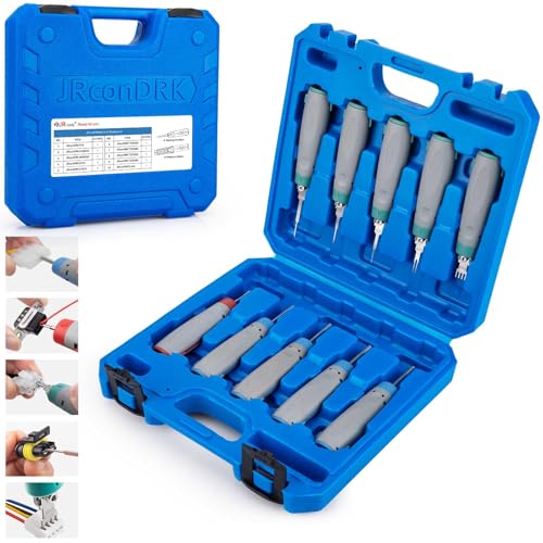 JRready Upgraded Terminal Removal Tool Kit 10PCS Pin Extractor Tools with Handle…