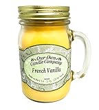 Our Own Candle Company French Vanilla Scented 13 Ounce Mason Jar Candle Company, 13 oz