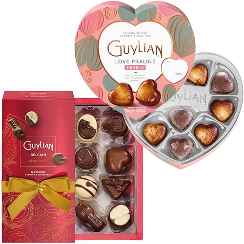 Valentine’s Day Belgian Chocolate Gift Set – GuyLian Opus Gourmet Truffles & Romantic Praline Hearts