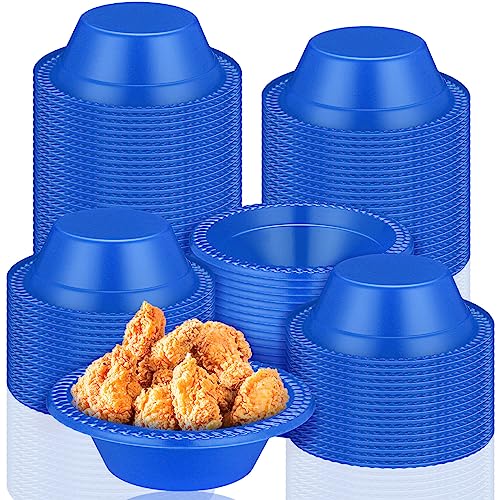 Image of Lallisa 100 Pcs 12oz Blue Disposable Plastic Bowls Party