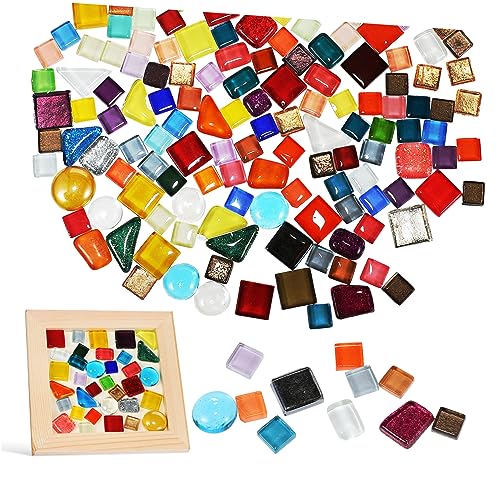 OSALADI 1bolsa Piedra De Mosaico De Cristal Azulejos Para Manualidades Decoraciones De Cristal Hechas Mano Suministros De Bricolaje De Colores Mixtos Para Proyectos De Arte