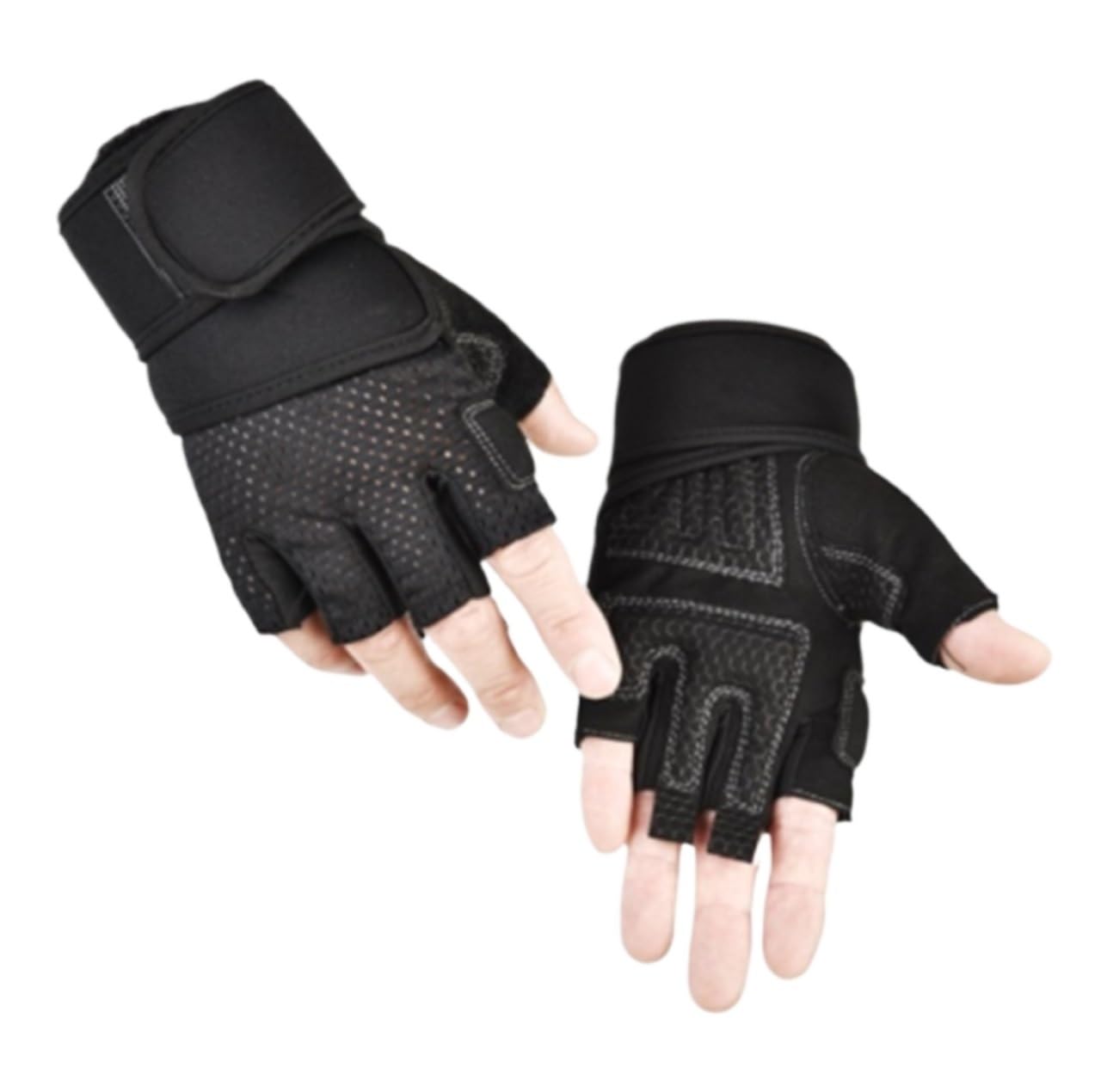 Guantes De Bicicleta De Montaña Guantes de medio dedo deportivos, antideslizantes, transpirables, fitness, guantes de pulsera de cuero