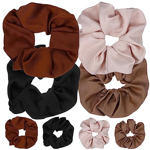 Hair Scrunchies for Women's Hair 8pcs Scrunchies Ties Satin Big for Womens No Hurt Your Big, As Shown
