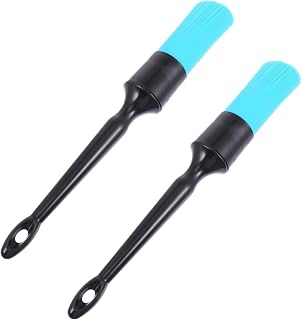 GARVALON 2 pçs escova de limpeza automotiva escova de limpeza interior kit escova interior escova interior carro motocicleta terno escova de limpeza carro fibra escova coletor de poeira ar condicionado pro