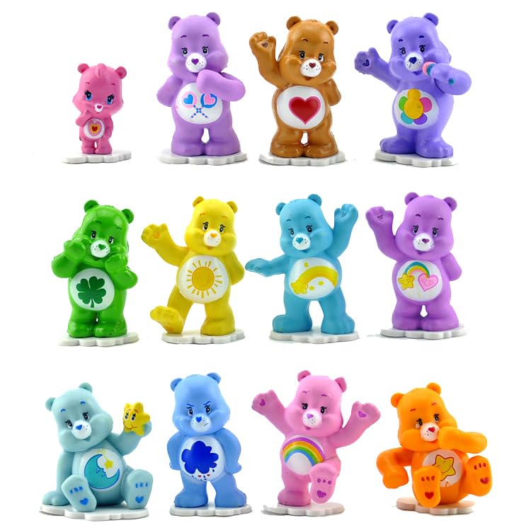 HOCEDO12PCS Bear Anime Figures Lovely Bear in Love Small Statue Figurine Ornament Miniatures Children Toy Decoration Gift(Random Color Pattern)
