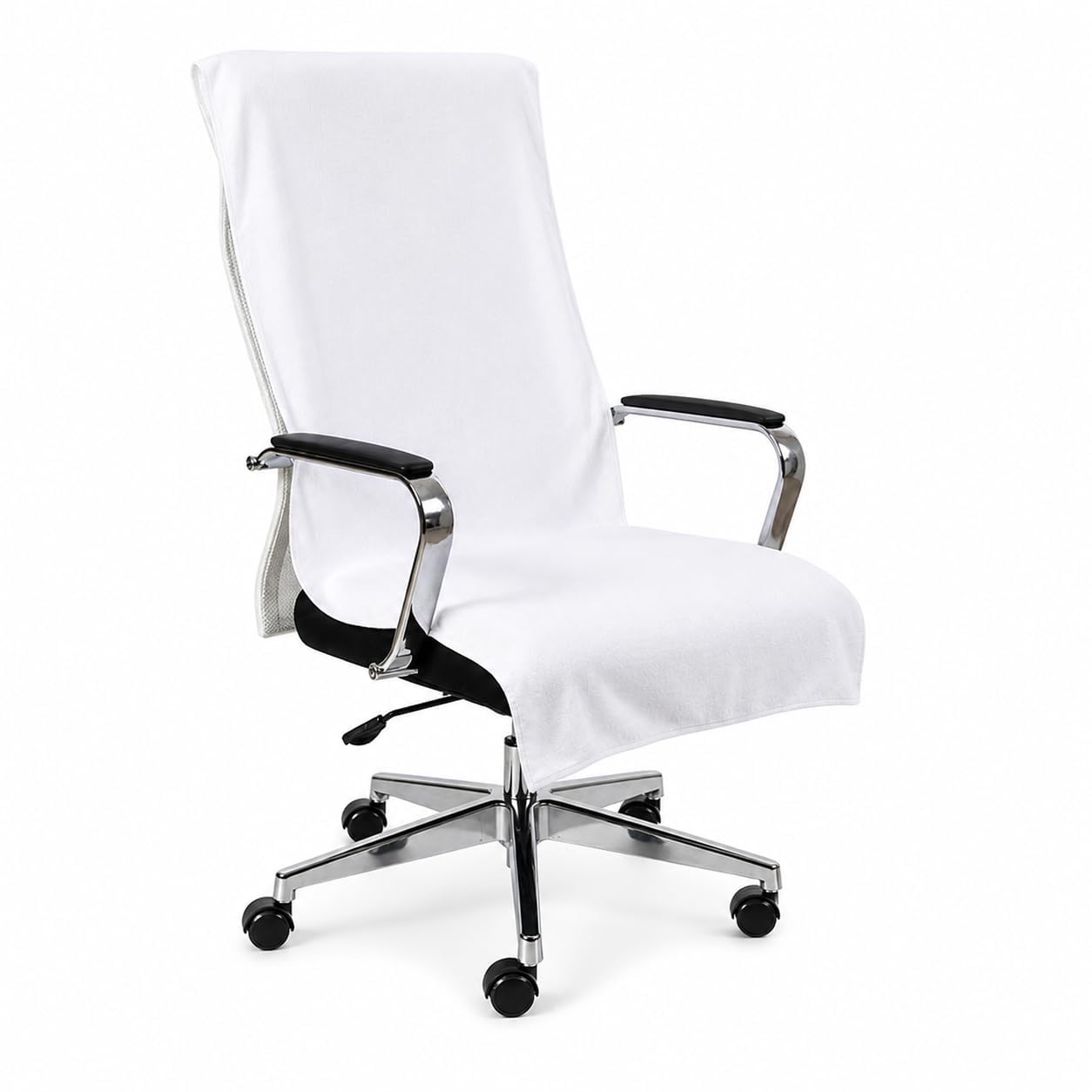 ROMAN HOME Cotton Chair Towel Soft for 500 GSM - Super Soft Office Chair Towel with Tie Knot(White for 1 tie)-image-16