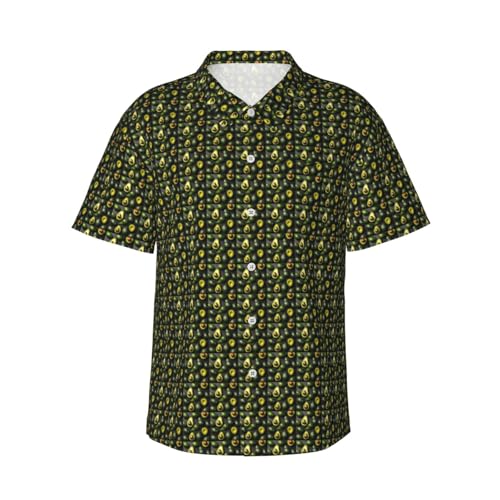 Chemise hawaïenne homme motif avocat manches courtes vacances plage plein air