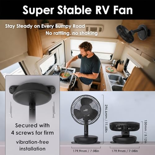 ZOIZ 12V RV Fan with USB-C