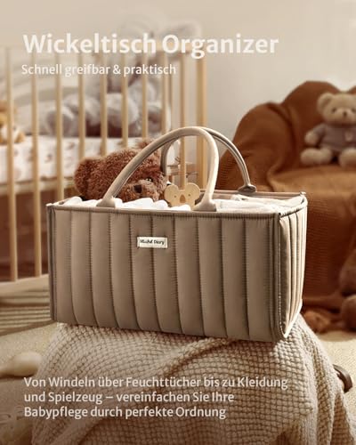 Blissful Diary Wickeltisch-Organizer, Wickelkorb für die Wickelstation, Stilvoller Wickelorganizer für Babybedarf… – Ansicht 4