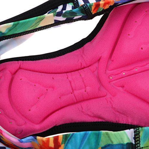 Roupa íntima feminina para ciclismo 3D Gel para bicicleta, secagem rápida e leve - Floresta tropical