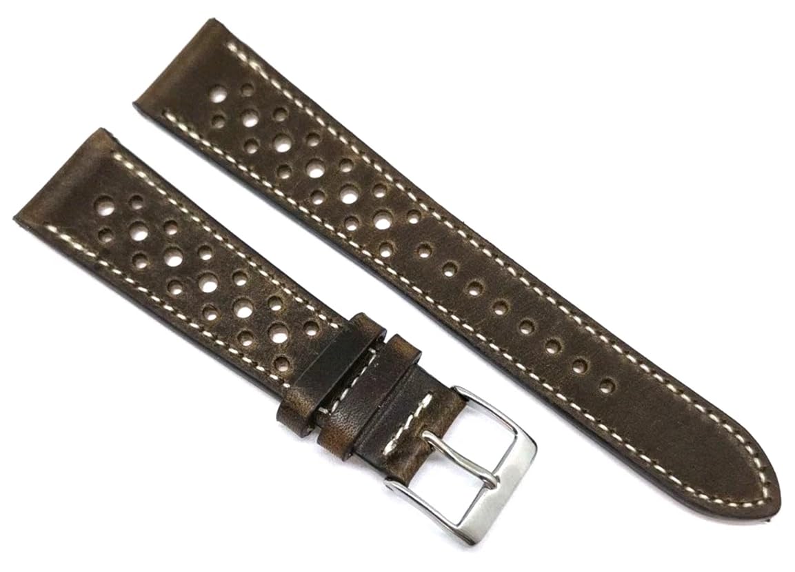 Fluco Horween 'Dublin' Racing Uhrenarmband 20mm dunkelbraun Made in Germany