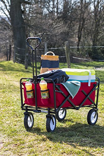 Meister Bollerwagen – 68 kg Tragkraft – Ausziehbarer Griff – 360° Räder – Platzsparend faltbar – Optimal geeignet für Ausflüge & Festivals / Handwagen / Transportwagen / Strandwagen / 6816910 - 9