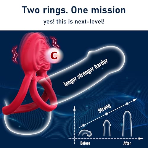 Image of Vibrating Cock Ring Male Sex Toy, 3 in 1 Penis Ring Vibrator with 10 Vibrations, Male Masturbator Sex Toys for Couples with Remote Control for Clitoral Stimulator, Silicone Sex Machine Adult Toy