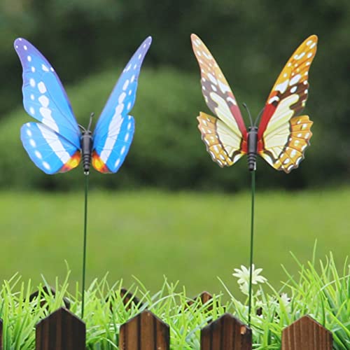 Holidyoyo Butterfly Garden Stakes Decorative -12Pcs Garden Stake Decorative Stakes Garden Ornaments Patio Decor Supplies For Outdoor Yard Christmas(Random Color)-10 Inches #TOP4