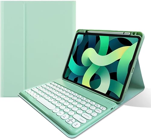 Vista 38 de Funda de teclado para iPad de 11ª generación (A16, 2025) de 11 pulgadas, iPad de 10ª generación 2022 de 10.9 pulgadas, funda con bonitas teclas