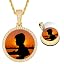 171 Gold Round Blank Pendant with Rope Chain