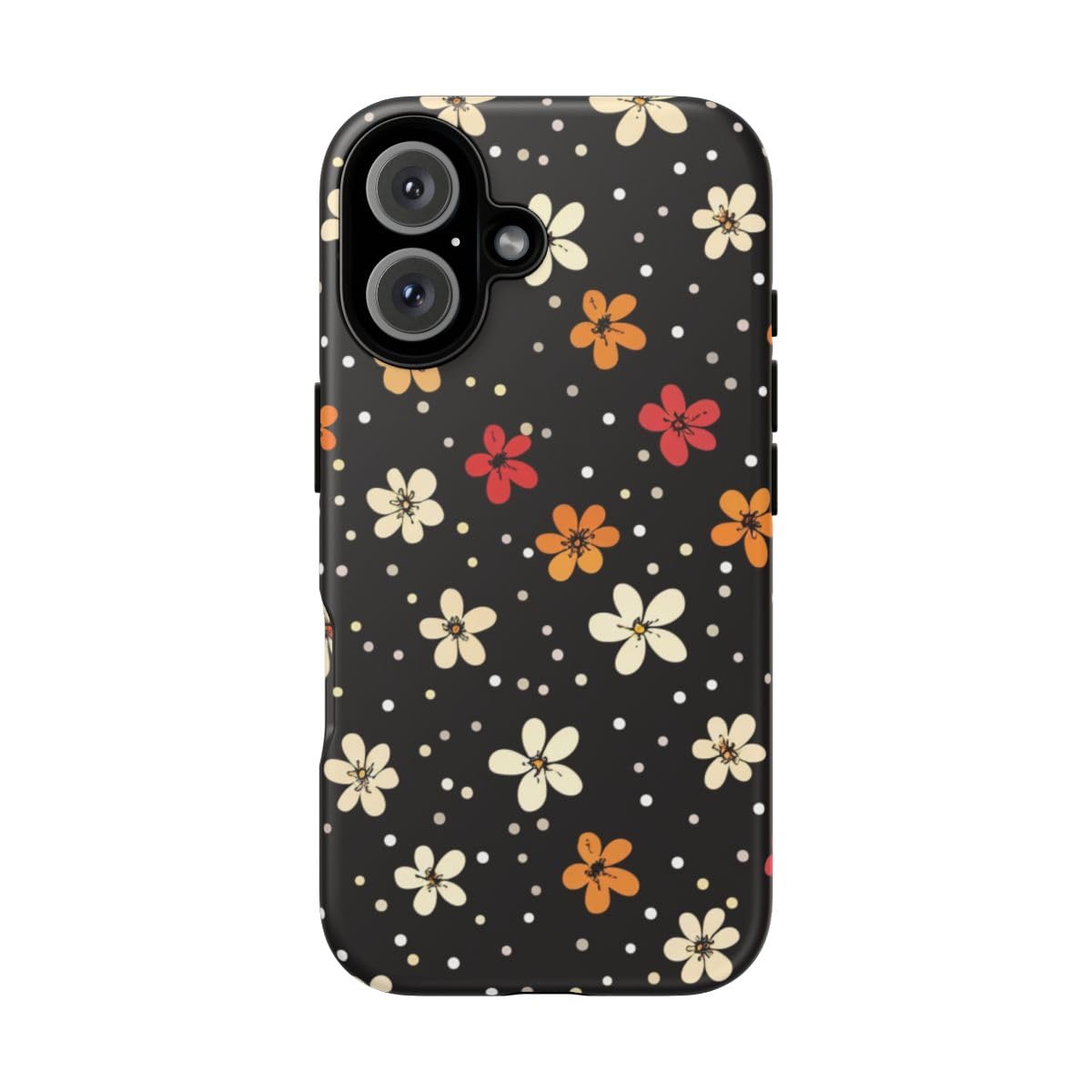 Coque iPhone 16 fleurs colorées pois et coque rigide mate de protection - 5