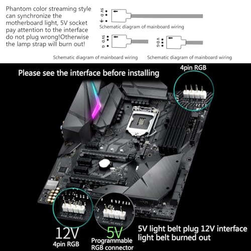 Oxtxuzdm PCI-E - Soporte vertical para tarjetas gráficas de PC con soporte vertical para GPU LED de 5 V y 3 pines RGB GPU - imagen 7