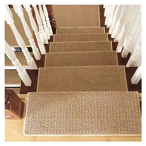 Peldaños de Escalera autoadhesivos Antideslizantes de imitación de sisal para Interiores, Antideslizantes y Seguros, para Personas Mayores y Mascotas.