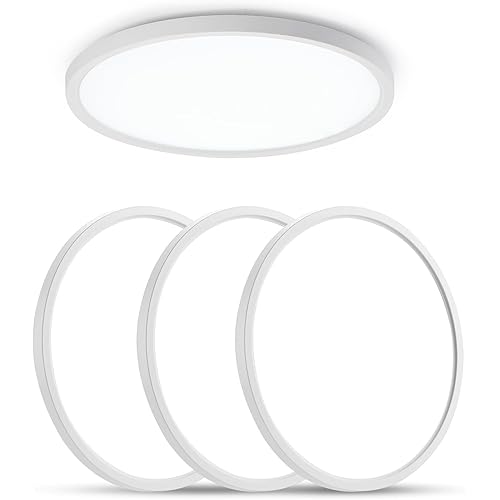 ocioc 4 Pack 10 inch Ceiling Light, 20W 5000K Flush Mount LED Ceiling Light Fixtures for Hallway, Porch, Laundry Room, Stairwell White