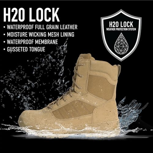 Rothco Guardian AR 670-1 Coyote Brown Composite Toe Tactical Boots – 8 Inch – Waterproof Duty Footwear4