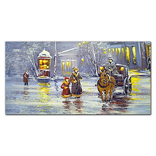 Tableau en verre acrylique 100x50cm avec impression haute définition de vignobles sous la neige