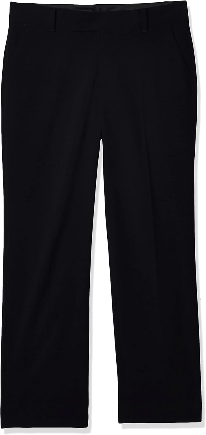 Calvin Klein Boys Flat-Front Bi-Stretch Dress Pant, Straight Leg Fit, Belt Loops & Front Pockets