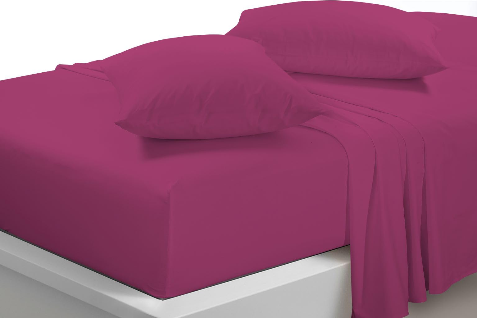 Laam linen Ultra Soft & Durable Pillow Protectors Pack of 2 Envelope 100% Polycotton Pillowcases Plain Pillow Case Cover For Bedroom (Fuchsia) - Image 2