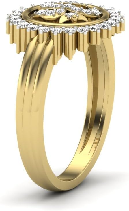 14K Yellow Gold Plated 925 Silver OM Ring with Multi Natural Zircons