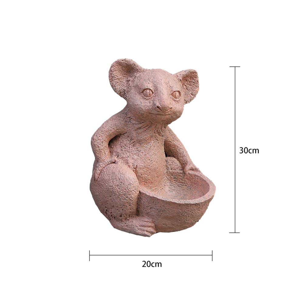 Statua di Koala da Giardino, Scultura da Cortile Koala Giardino Arte Mangiatoia per Uccelli Retro Country Resin Crafts Gift