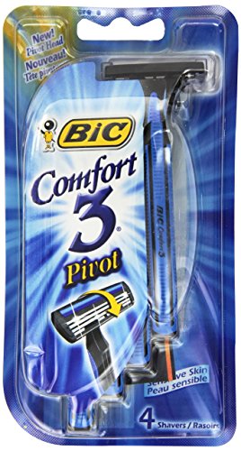 BIC Comfort 3 Disposable Shaver, Men, 4 Count