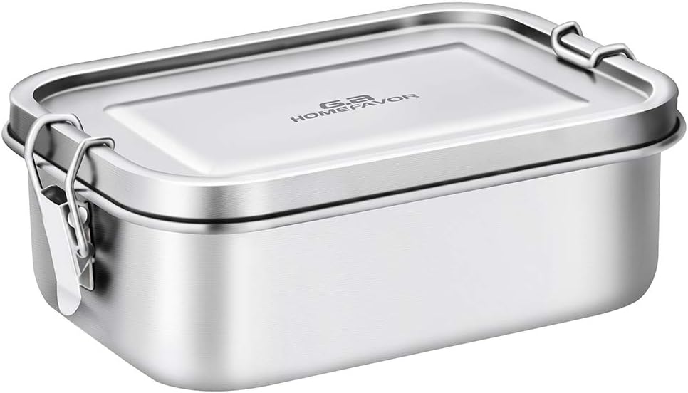 G.a HOMEFAVOR Lunch Box 800ml Stainless Steel Leakproof Rectangular Bento Box, Perfect for Adults, Lunch & Snacks