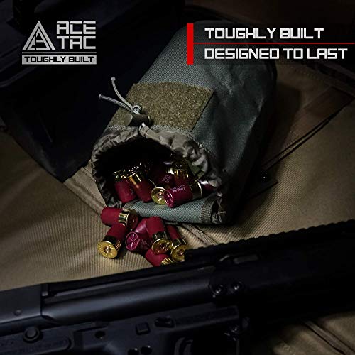 Acetac Mega Roll Up Pouch Dump Pouch Drawstring Magazine Tactical Utility Pouch, Molle System Compatible & Belt Access, Fits Up To 10 30-Round 5.56 Pmags, And 100+ Mini Shell. (Od Green) #TOP3