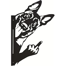 Peeping Middle Finger Animal Metal Sign Outdoor Decor, Flipping Off Metal Sign Boo Sign for Fence Tree Garden, Bigfoot Yard Decor Animal Wall Art Ornament Dog,16in