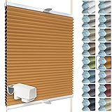 PASSGENAUES DESIGN: Sie erhalten ein handgefertigtes Produkt in Raumausstatter-Qualität. Die bequemen Bediengriffe ermöglichen eine stufenlose Einstellung (Up & Down Technik). Dank der Klemmhalter können Sie die Position des Plissees am Fenster frei bestimmen und es jederzeit z.B. zwecks Reinigung wieder abnehmen
