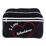 Retrotasche Modern I Love Ballonfahren schwarz