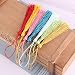 Mini Borla Pendiente,100 Piezas Mini Borlas con lazo de Cuerda 13cm Decorativo...