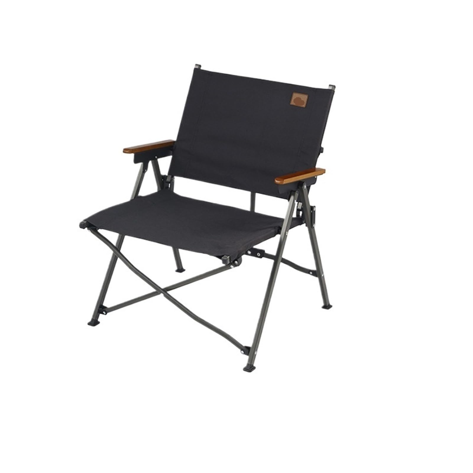 Chaise de camping pliable et portable noire avec structure ultralégère haute résistance