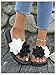 OYOANGLE Women's Flower Appliques Flip Flops Boho Open Toe Slip On Flat Sandals Beach Vacation Slippers Black and White 7.5