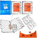 AirFly Foldable Crabjaw Trap with Bait Clip - Redesigned Rectangle Castable Crab Hawk Pot/Ring for Dungeness and Blue Crabs in FL, OR, WA, TX, and CA, Designed in San Francisco, USA