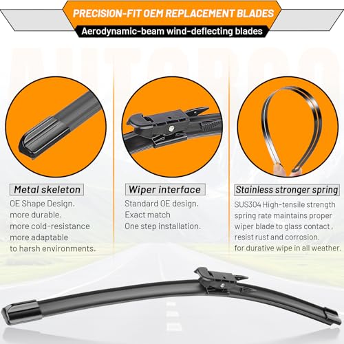 Image of OEM Windshield Wiper Blades Replacement for GMC Sierra Chevy Silverado | Fits 2007-2013 Silverado Tahoe Suburban,Sierra Yukon 2008-2013 ; 22 inch+22 inch front, OE fit, all-weather, quiet